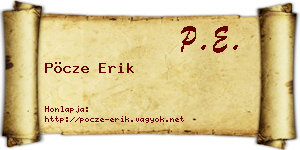 Pöcze Erik névjegykártya